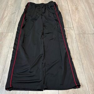 Men’s Baggy Black Red Wide Leg Skater Sweatpants Size Large American Vintage
